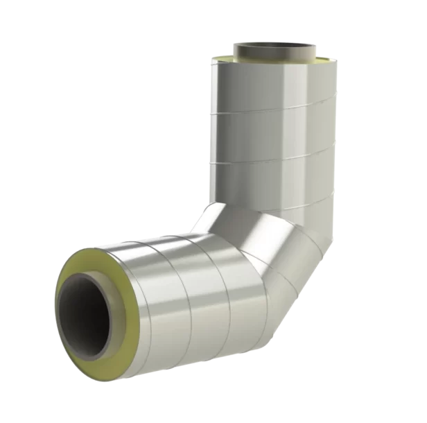 Отвод ППУ-П(Оц) диаметр трубы 89 мм, диаметр оболочки 160 мм